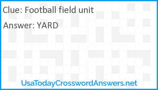 Football field unit Answer