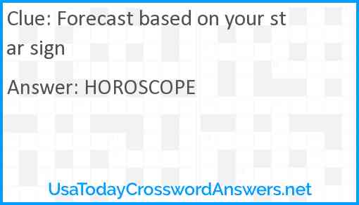 Forecast based on your star sign Answer