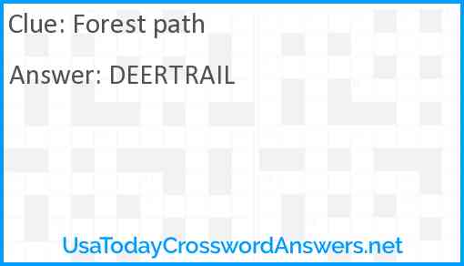 Forest path Answer