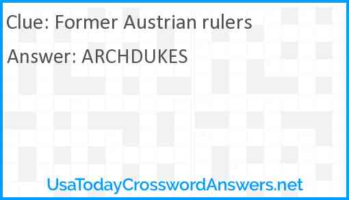 Former Austrian rulers Answer