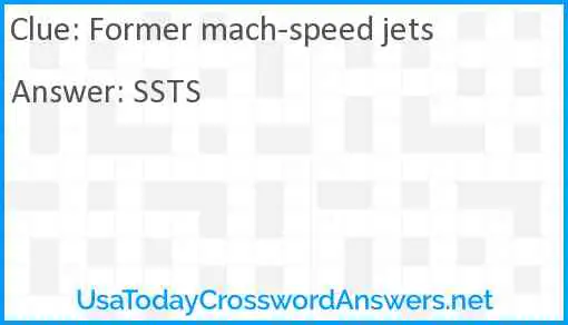 Former mach-speed jets Answer