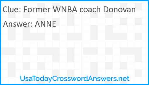 Former WNBA coach Donovan Answer