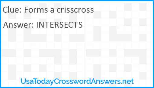 Forms a crisscross Answer