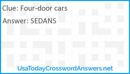 Four-door cars Answer