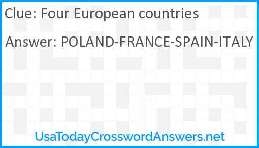 Four European countries Answer