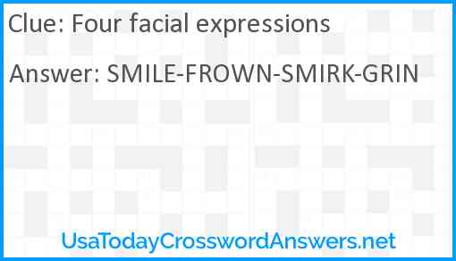 Four facial expressions Answer