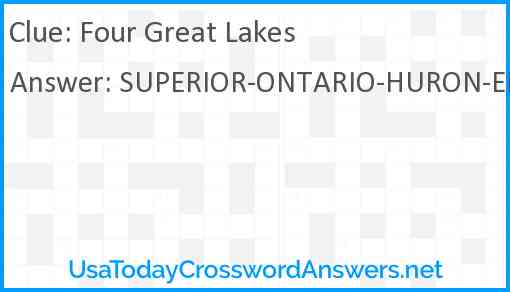 Four Great Lakes Answer
