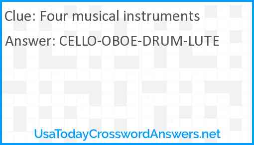 Four musical instruments Answer