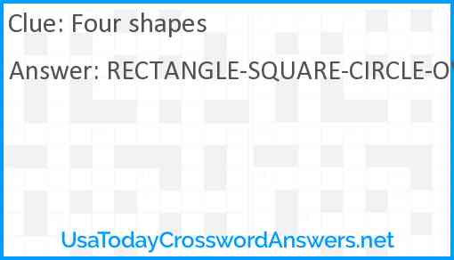 Four shapes Answer