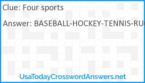 Four sports Answer