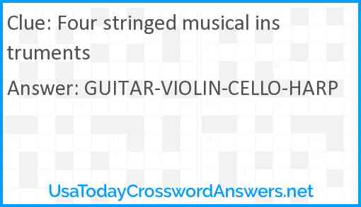 Four stringed musical instruments Answer