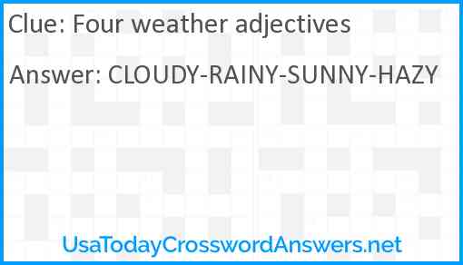 Four weather adjectives Answer