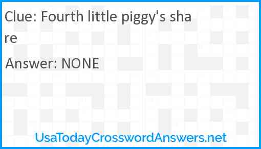 Fourth little piggy's share Answer