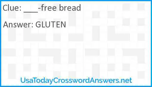 ___-free bread Answer