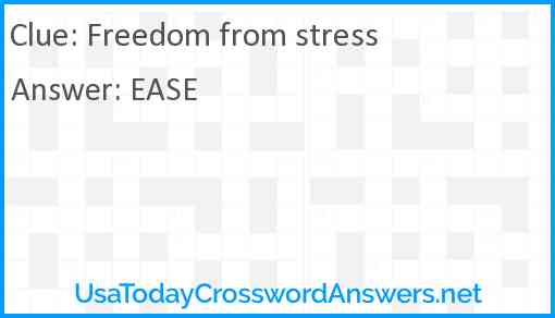 Freedom from stress Answer