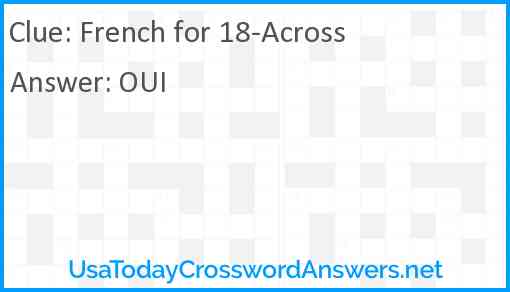 French for 18-Across Answer