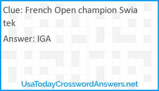 French Open champion Swiatek Answer