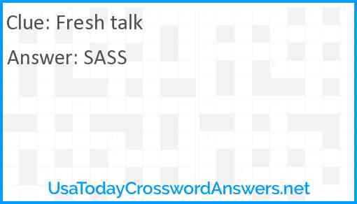 Fresh talk Answer