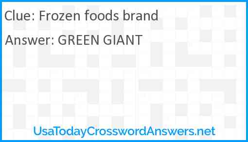 Frozen foods brand Answer