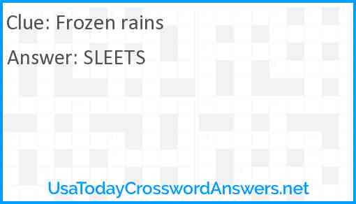 Frozen rains Answer
