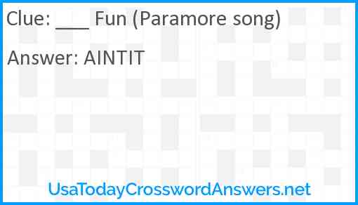 ___ Fun (Paramore song) Answer