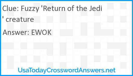 Fuzzy 'Return of the Jedi' creature Answer