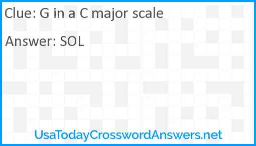G in a C major scale Answer