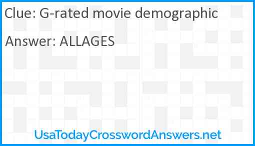 G-rated movie demographic Answer