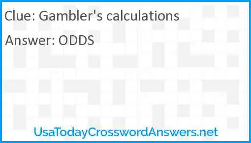 Gambler's calculations Answer