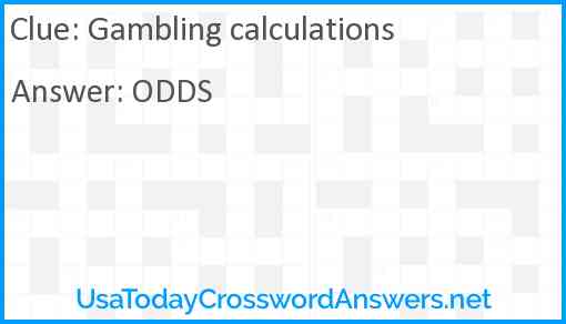 Gambling calculations Answer