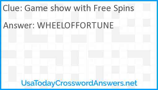 Game show with Free Spins Answer