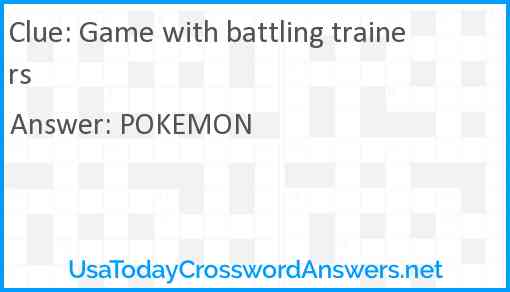 Game with battling trainers Answer