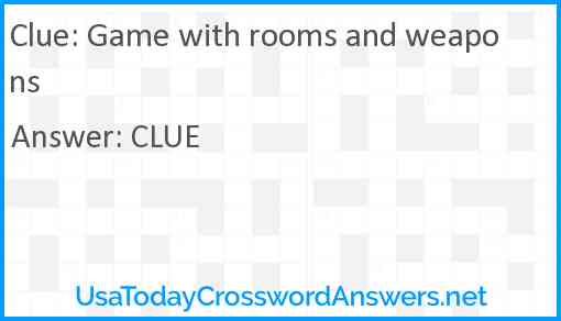 Game with rooms and weapons Answer