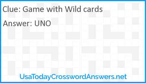 Game with Wild cards Answer