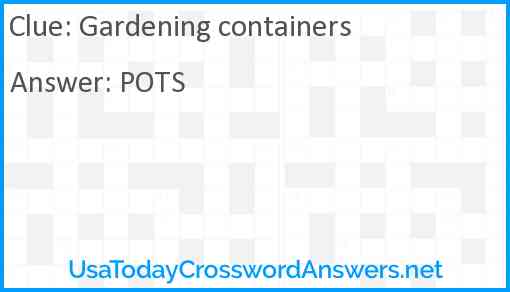 Gardening containers Answer