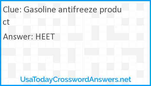 Gasoline antifreeze product Answer