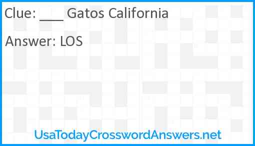 ___ Gatos California Answer