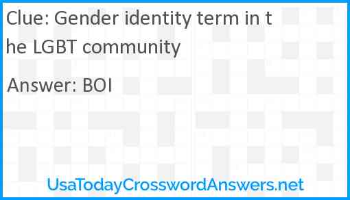 Gender identity term in the LGBT community Answer