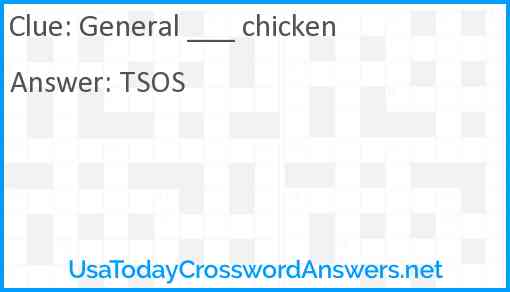 General ___ chicken Answer
