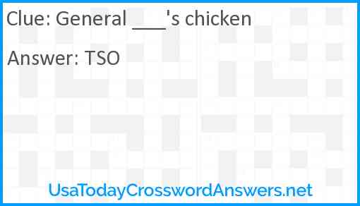 General ___'s chicken Answer