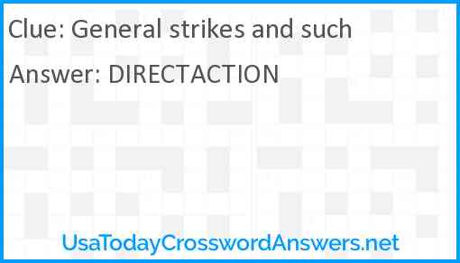 General strikes and such Answer