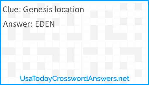 Genesis location Answer