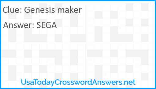 Genesis maker Answer