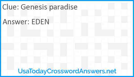Genesis paradise Answer