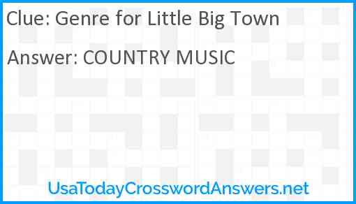 Genre for Little Big Town Answer