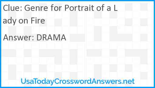 Genre for Portrait of a Lady on Fire Answer