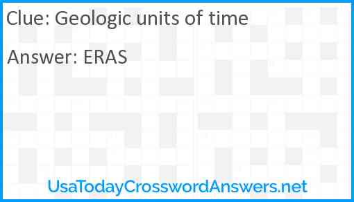 Geologic units of time Answer