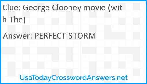 George Clooney movie (with The) Answer
