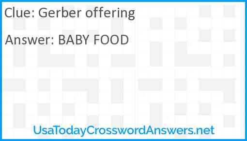 Gerber offering Answer