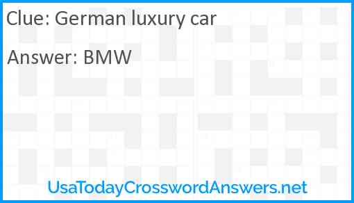 German luxury car Answer